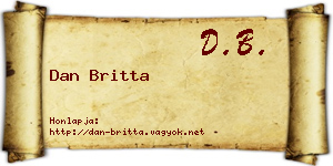 Dan Britta névjegykártya